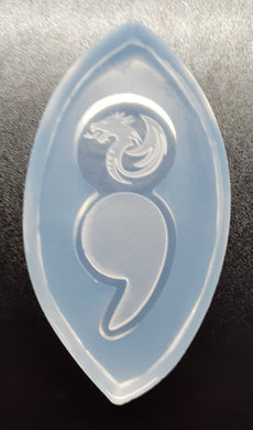 Semi Colon Etched Dragon Mold Made w/Crystal Clear Platinum Silicone