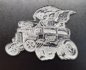 Etched Hot Rod Woody Woodpecker Car-toon Mold Made with Translucent Platinum Silicone