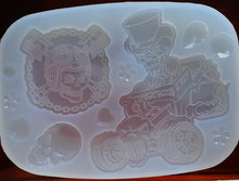 Load image into Gallery viewer, Etched Hot Rod Car-toon Mold made with Translucent Platinum Silicone