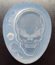 Load image into Gallery viewer, Etched Skull made with Crystal Clear Platinum Silicone Mold