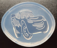 Load image into Gallery viewer, 2 1/4 wide x 2 inches tall Lightning Car Mold Made w/Crystal Clear Platinum Silicone