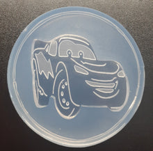 Load image into Gallery viewer, 2 1/4 wide x 2 inches tall Lightning Car Mold Made w/Crystal Clear Platinum Silicone