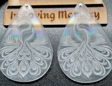 Load image into Gallery viewer, Holographic Mold Made w/Platinum Silicone. Etched Mirrored Peacocks 1/8 inches thick.