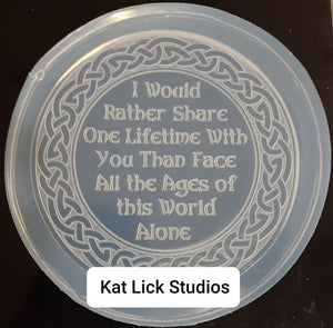 Etched Memorial Mold (4" in diameter) Made w/Crystal Clear Platinum Silicone