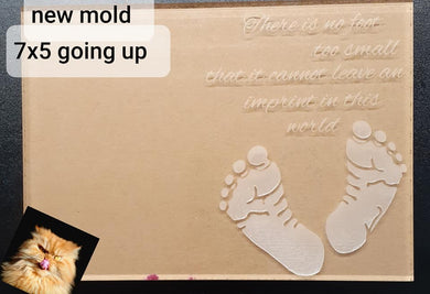 7x5 Etched Baby Feet 