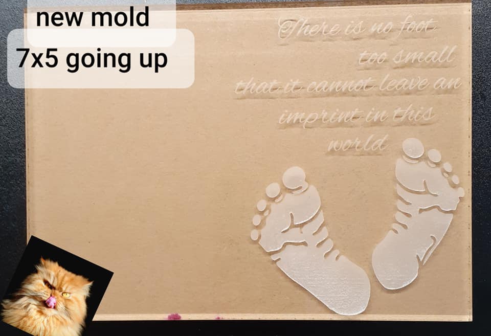 7x5 Etched Baby Feet 