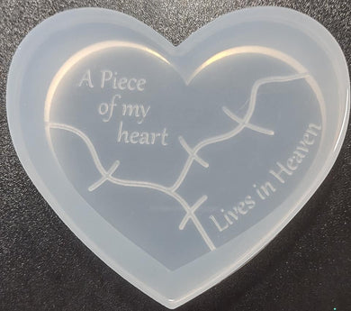 EXCLUSIVE 2.5 Etched A Piece of my Heart Mold made w/Crystal Clear Platinum Silicone