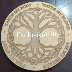 EXCLUSIVE 2.5 Etched Celtic Tree Mold made w/Crystal Clear Platinum Silicone (Earth, Water, Air, Fire)