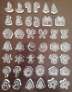 Etched 21 Pairs Christmas Pallette Mold Made w/Mold Star Platinum Silicone