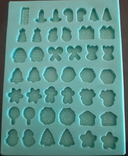 Load image into Gallery viewer, Etched 21 Pairs Christmas Pallette Mold Made w/Mold Star Platinum Silicone