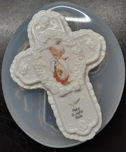 Load image into Gallery viewer, Decorative Cross Mold Made w/Translucent Platinum Silicone