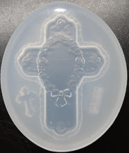 Load image into Gallery viewer, Decorative Cross Mold Made w/Translucent Platinum Silicone