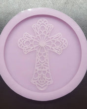 Load image into Gallery viewer, Etched Cross Coaster Mold