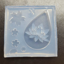 Load image into Gallery viewer, Lotus Flower in a Teardrop Mold made with Crystal Clear Platinum Silicone