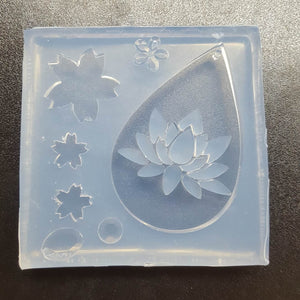 Lotus Flower in a Teardrop Mold made with Crystal Clear Platinum Silicone