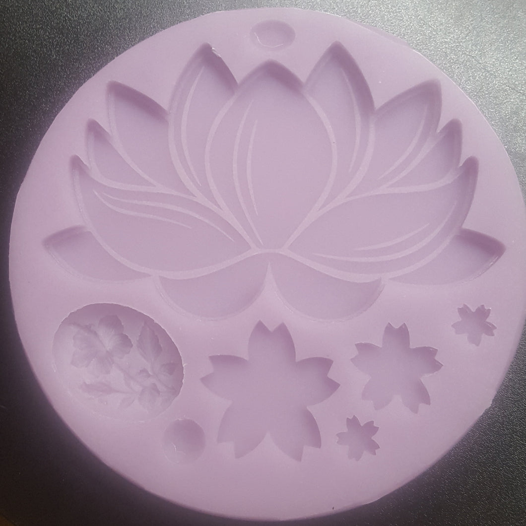 Exclusive Etched Lotus Flower Mold made with Crystal Clear Platinum Silicone