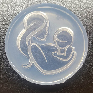 Beautifully Etched Breastfeeding Mother & Child Mold made with Crystal Clear Platinum Silicone Mold