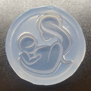 Beautifully Etched Breastfeeding Mother & Child Mold made with Crystal Clear Platinum Silicone Mold