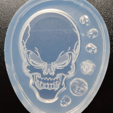 Etched Skull made with Crystal Clear Platinum Silicone Mold
