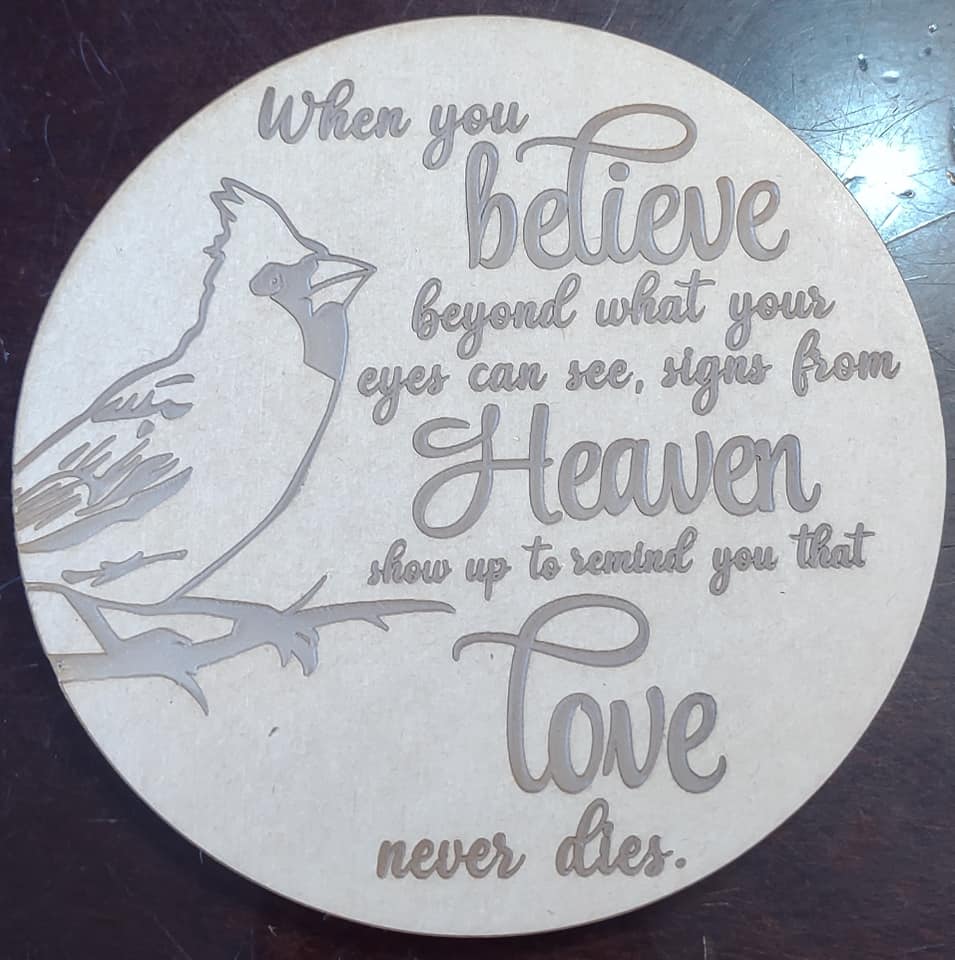 Etched Cardinal Love Never Dies Mold (4