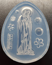 Load image into Gallery viewer, Etched Mother Mary Mold Made w/Crystal Clear Platinum Silicone
