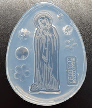 Load image into Gallery viewer, Etched Mother Mary Mold Made w/Crystal Clear Platinum Silicone