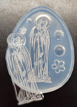 Load image into Gallery viewer, Etched Mother Mary Mold Made w/Crystal Clear Platinum Silicone
