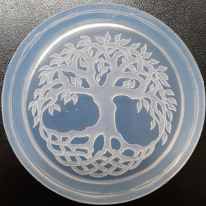 2.5" Etched Celtic Tree of Life Crystal Clear Platinum Silicone Mold #2