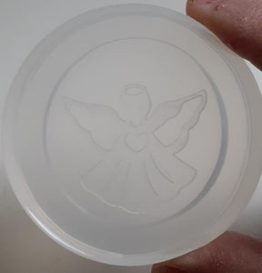 Etched 2" Angel Mold Made w/Platinum Translucent Silicone (perfect for phone grips)