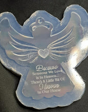Load image into Gallery viewer, Holographic Mold Etched Memorial Angel Made w/Crystal Clear Platinum Silicone (please read description)