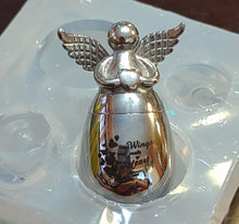 Load image into Gallery viewer, Mini Angel w/Wings Keepsake Urn Mold Made w/Crystal Clear Platinum Silicone #6 (Please read listing!)