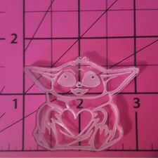Etched Little Green Baby Alien Mold Made with Crystal Clear Platinum Silicone