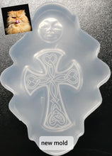 Load image into Gallery viewer, Etched Celtic Cross made with Crystal Clear Platinum Silicone