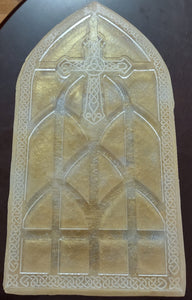 Exclusive! 18"x9 3/4 inches Celtic Cross Stained Glass Window Mold made with Platinum Silicone (read listing please)