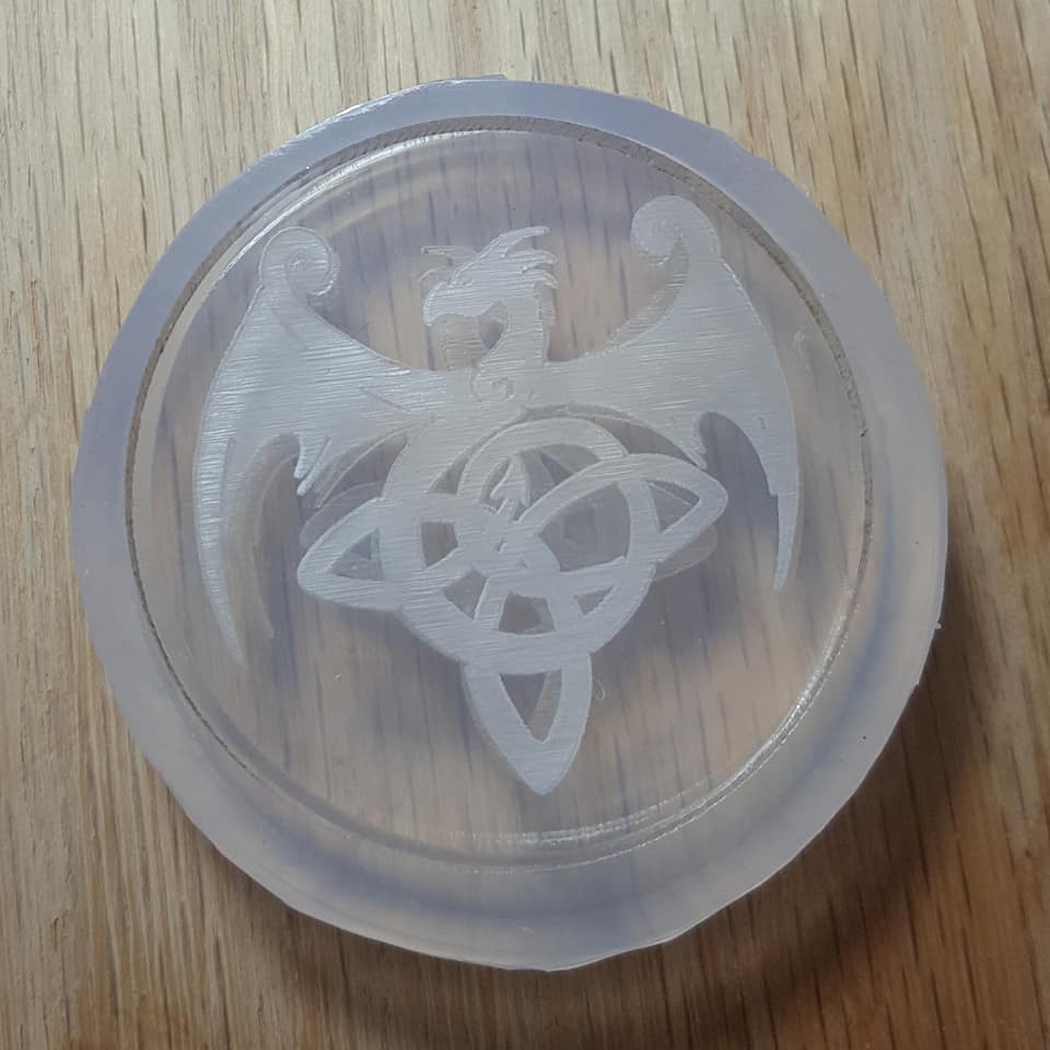 Celtic Dragon Mold Made w/Crystal Clear Platinum Silicone