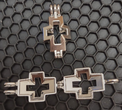 Hollow Cross Cage Pendant will hold a 8mm bead (Please read description)