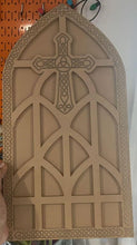 Load image into Gallery viewer, Exclusive! 18&quot;x9 3/4 inches Celtic Cross Stained Glass Window Mold made with Platinum Silicone (read listing please)