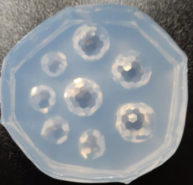 8 Small Faceted Balls (Disco!) Mold made w/Translucent Platinum Silicone