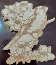 Load image into Gallery viewer, Beautifully Etched Cardinal &amp; Dogwood Flowers Mold Made with Crystal Clear Platinum Silicone