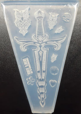 6 inch Etched Dagger Mold Made w/crystal Clear Platinum Silicone