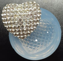 Load image into Gallery viewer, Diamond Heart Mold Made w/Crystal Clear Platinum Silicone