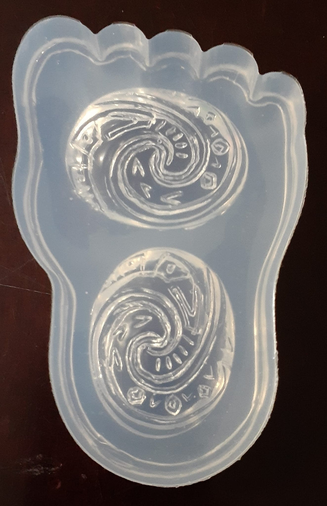 Double Cavity 1.5 Moana-Heart of Te Fiti Mold Made w/Crystal Clear Platinum Silicone