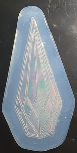 Holographic Etched Elongated Diamond Shape Mold Made w/Crystal Clear Platinum Silicone 1/8 of an inch thick