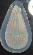 Load image into Gallery viewer, Holographic Etched Long Teardrop Shape Mold Made w/Crystal Clear Platinum Silicone 1/8 of an inch thick