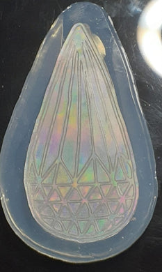 Holographic Etched Long Teardrop Shape Mold Made w/Crystal Clear Platinum Silicone 1/8 of an inch thick