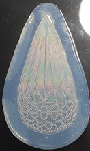 Load image into Gallery viewer, Holographic Etched Long Teardrop Shape Mold Made w/Crystal Clear Platinum Silicone 1/8 of an inch thick