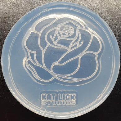 2 x 2 1/4 Beautiful Etched Rose Mold Made w/Crystal Clear Platinum Silicone