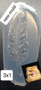 3x1 Feather Mold Made w/Crystal Clear Platinum Silicone