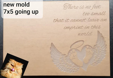 7x5 Etched Baby Feet w/Wings 