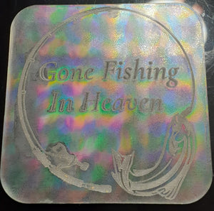 Holographic Molds Etched Gone Fishing in Heaven Made w/Crystal Clear Platinum Silicone